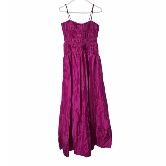 JONATHAN SIMKHAI Dresses Stefanie Taffeta Pleats Gown In Bougainvillea Size 2 - Picture 5 of 7